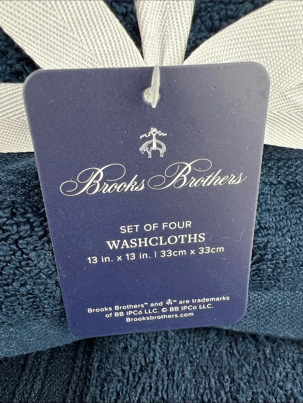 Brooks Brothers Bath Towel Set Navy Blue Soft Plush 100% Cotton 8 Pc NEW